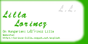 lilla lorincz business card